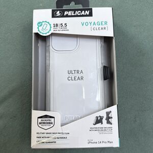 Pelican Voyager Magnetic Apple iPhone 14 Pro Max Clear MagSafe Case Holster Clip